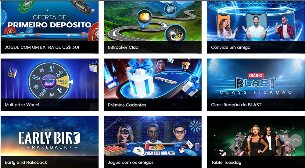 Bónus e promoções do 888poker