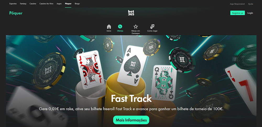 Página de bônus e promoções de pôquer da Bet365