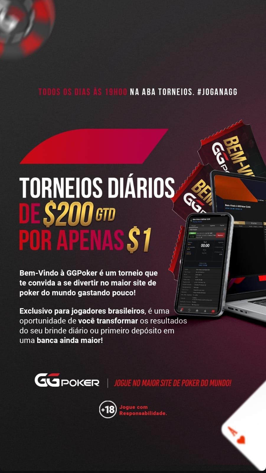 GGPoker Tem Torneios Diários de US$ 1 Exclusivo Para Brasileiros